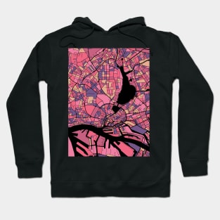 Hamburg Map Pattern in Purple & Pink Hoodie